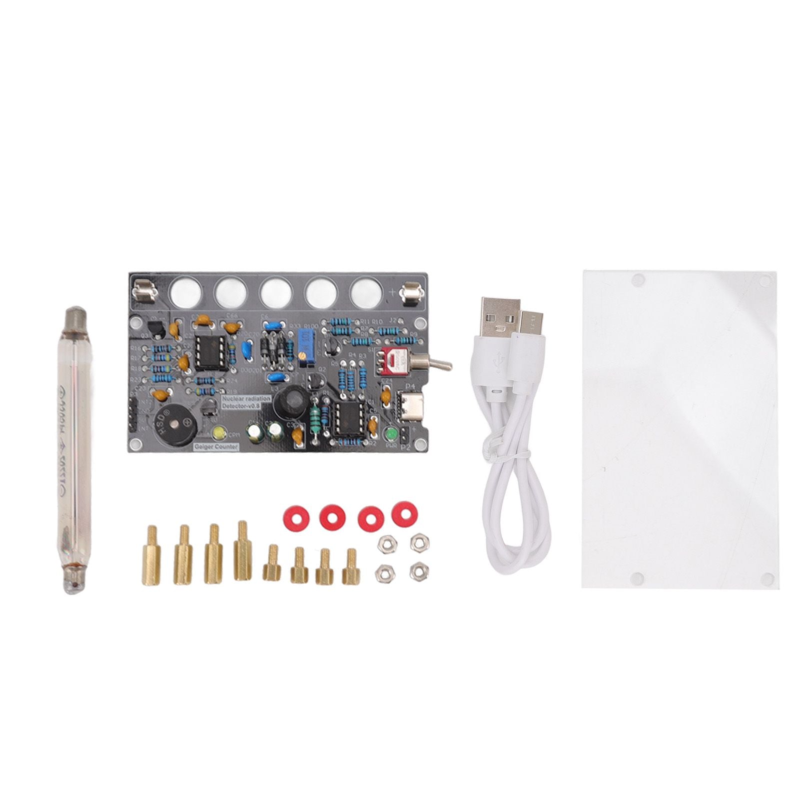 Geiger Counters Kit V0.8 Assembled DIY Tube for Nuclear Radiation Detector Accessories 380V-550V V1294-YM0512-3111220300411