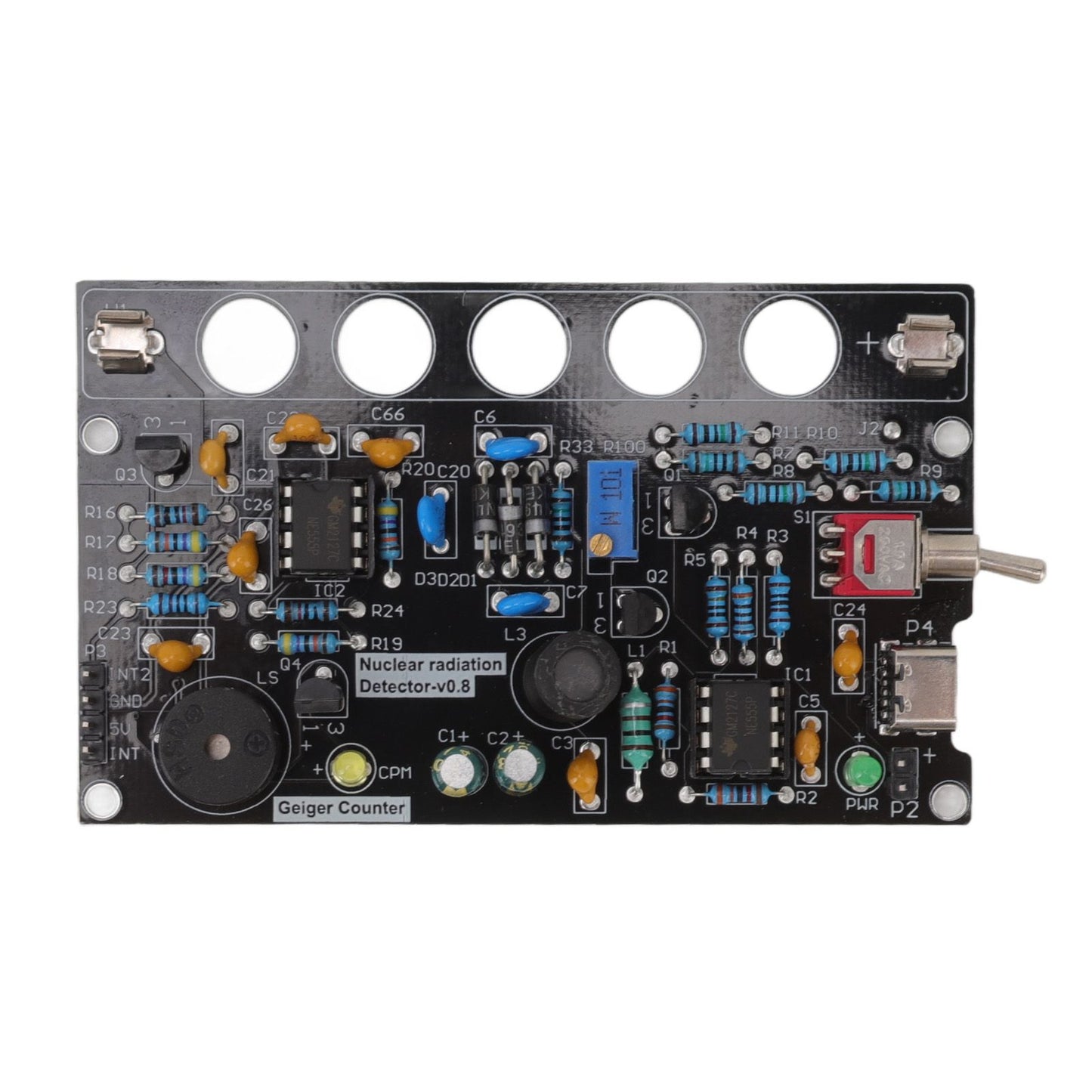Geiger Counters Kit V0.8 Assembled DIY Tube for Nuclear Radiation Detector Accessories 380V-550V V1294-YM0512-3111220300411