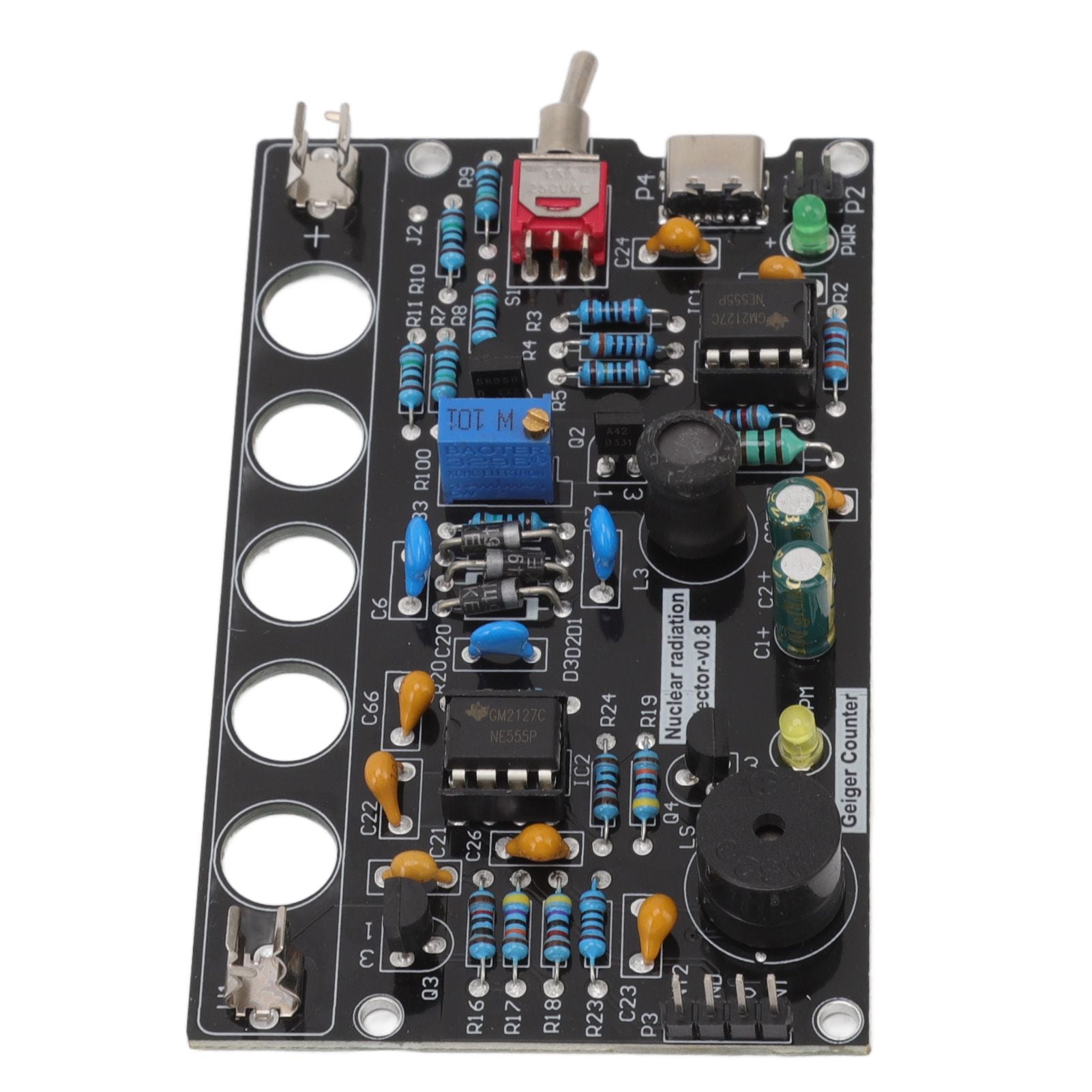 Geiger Counters Kit V0.8 Assembled DIY Tube for Nuclear Radiation Detector Accessories 380V-550V V1294-YM0512-3111220300411