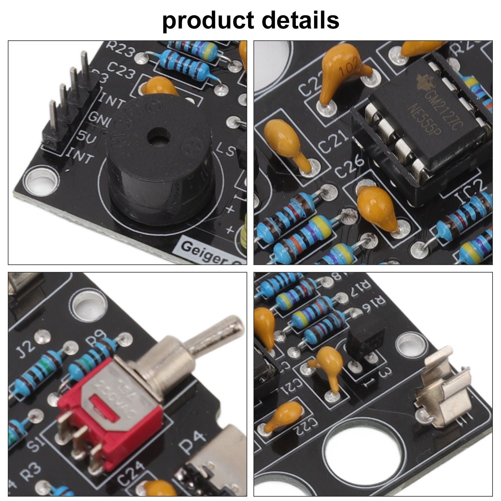 Geiger Counters Kit V0.8 Assembled DIY Tube for Nuclear Radiation Detector Accessories 380V-550V V1294-YM0512-3111220300411