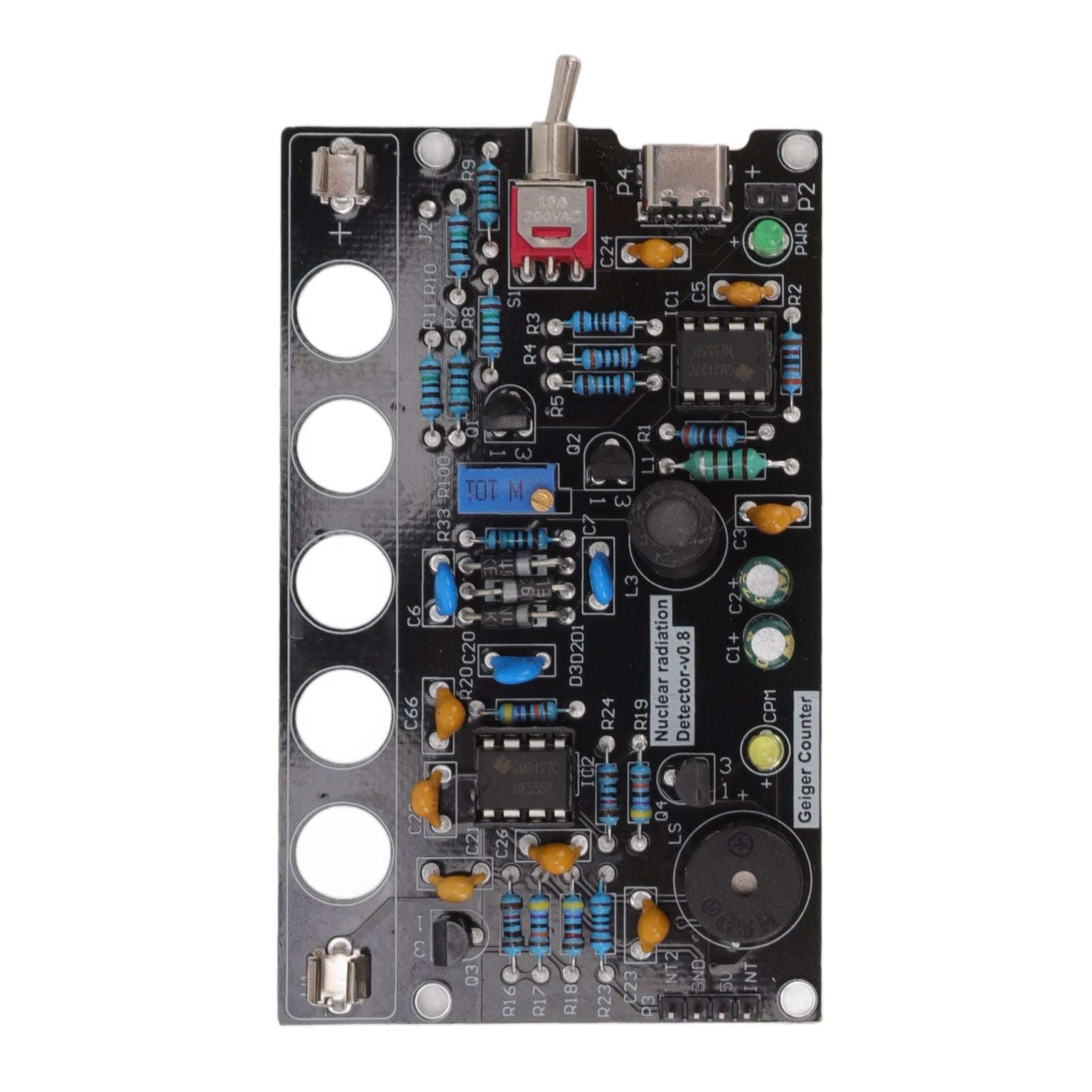 Geiger Counters Kit V0.8 Assembled DIY Tube for Nuclear Radiation Detector Accessories 380V-550V V1294-YM0512-3111220300411