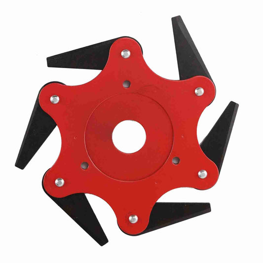 6 Blade Brush Cutter Head 2.5cm Inner Diameter Nylon and Manganese Steel Trimmer Head for Garden Tool Red V1294-YM0512-3111220301311