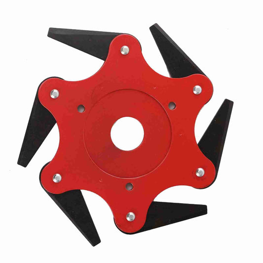 6 Blade Brush Cutter Head 2.5cm Inner Diameter Nylon and Manganese Steel Trimmer Head for Garden Tool Red V1294-YM0512-3111220301311