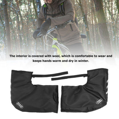 One Pair Bike Handlebar Gloves Waterproof Reflective Bike Handlebar Hand Protector for Winter Cycling V1294-YM0512-3111220302011