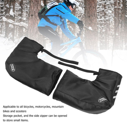 One Pair Bike Handlebar Gloves Waterproof Reflective Bike Handlebar Hand Protector for Winter Cycling V1294-YM0512-3111220302011