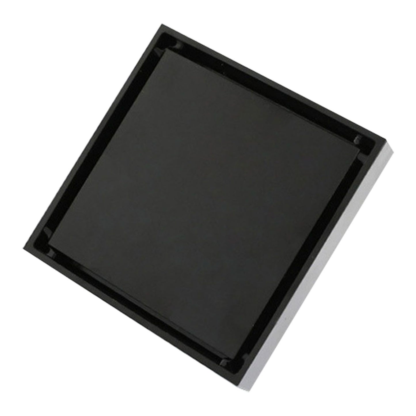 4 Inch Square Invisible Shower Drain Stainless Steel Anti Odor Bathroom Floor Drain 1.3mm Tileable Black V1294-YM0512-3112220070911