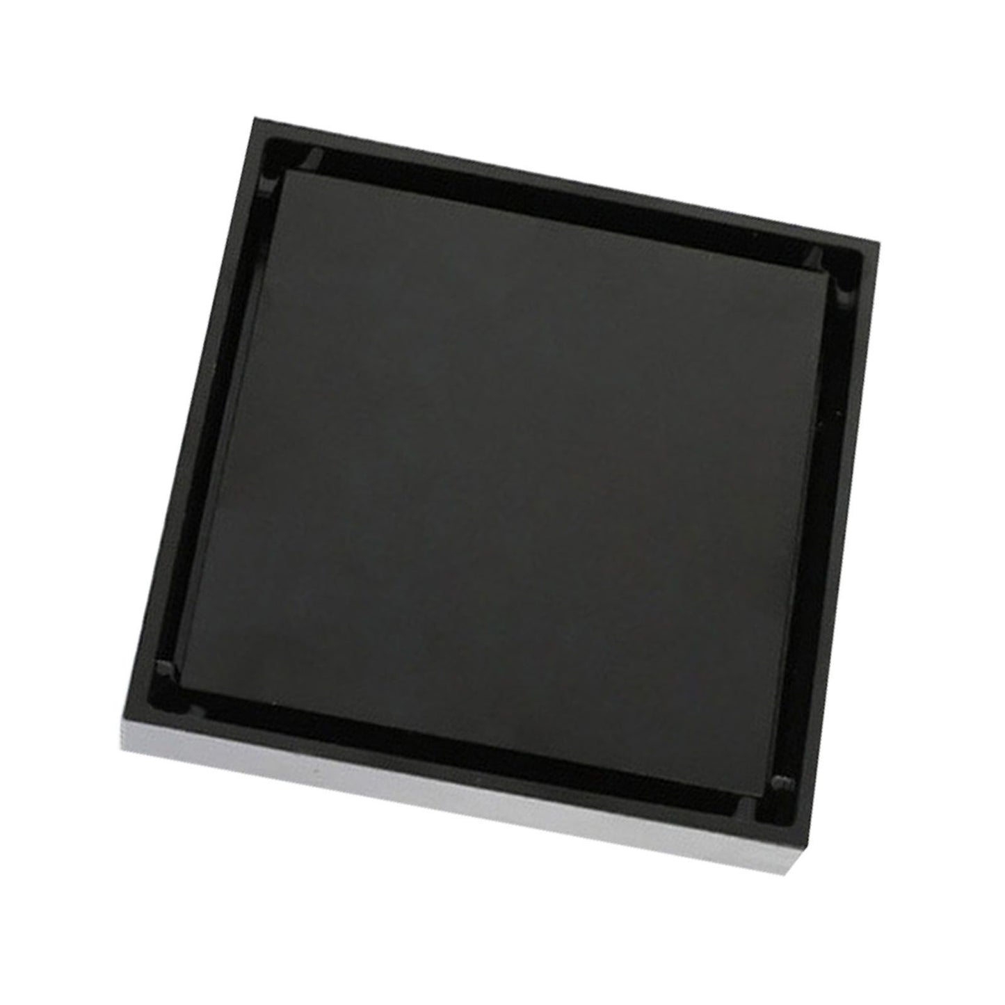 4 Inch Square Invisible Shower Drain Stainless Steel Anti Odor Bathroom Floor Drain 1.3mm Tileable Black V1294-YM0512-3112220070911