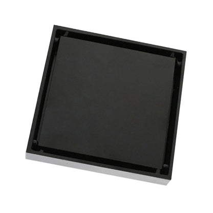4 Inch Square Invisible Shower Drain Stainless Steel Anti Odor Bathroom Floor Drain 1.3mm Tileable Black V1294-YM0512-3112220070911