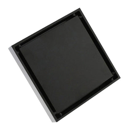 4 Inch Square Invisible Shower Drain Stainless Steel Anti Odor Bathroom Floor Drain 1.3mm Tileable Black V1294-YM0512-3112220070911