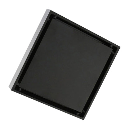 4 Inch Square Invisible Shower Drain Stainless Steel Anti Odor Bathroom Floor Drain 1.3mm Tileable Black V1294-YM0512-3112220070911