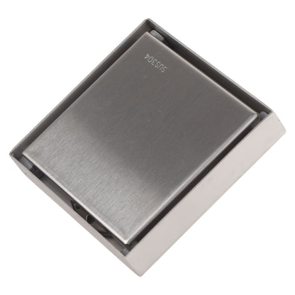 4 Inch Square Invisible Shower Drain Stainless Steel Anti Odor Bathroom Floor Drain 1.3mm Tileable Brushed V1294-YM0512-3112220070913