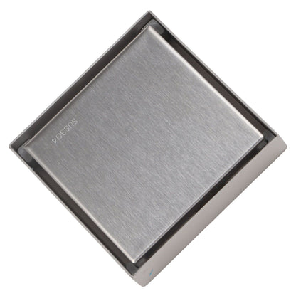 4 Inch Square Invisible Shower Drain Stainless Steel Anti Odor Bathroom Floor Drain 1.3mm Tileable Brushed V1294-YM0512-3112220070913
