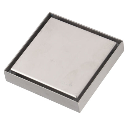 4 Inch Square Invisible Shower Drain Stainless Steel Anti Odor Bathroom Floor Drain 1.3mm Tileable Brushed V1294-YM0512-3112220070913