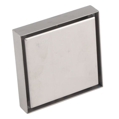 4 Inch Square Invisible Shower Drain Stainless Steel Anti Odor Bathroom Floor Drain 1.3mm Tileable Brushed V1294-YM0512-3112220070913