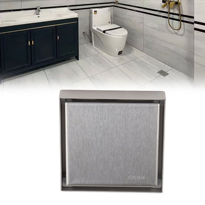 4 Inch Square Invisible Shower Drain Stainless Steel Anti Odor Bathroom Floor Drain 1.3mm Tileable Brushed V1294-YM0512-3112220070913