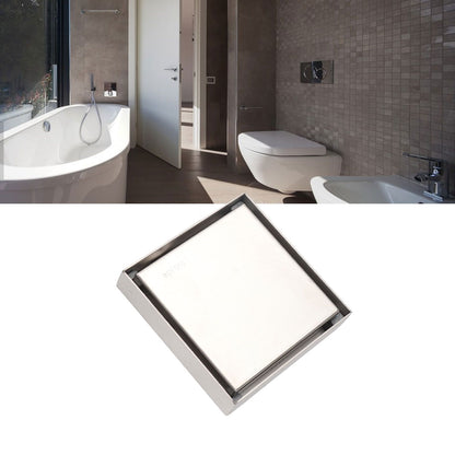4 Inch Square Invisible Shower Drain Stainless Steel Anti Odor Bathroom Floor Drain 1.3mm Tileable Brushed V1294-YM0512-3112220070913