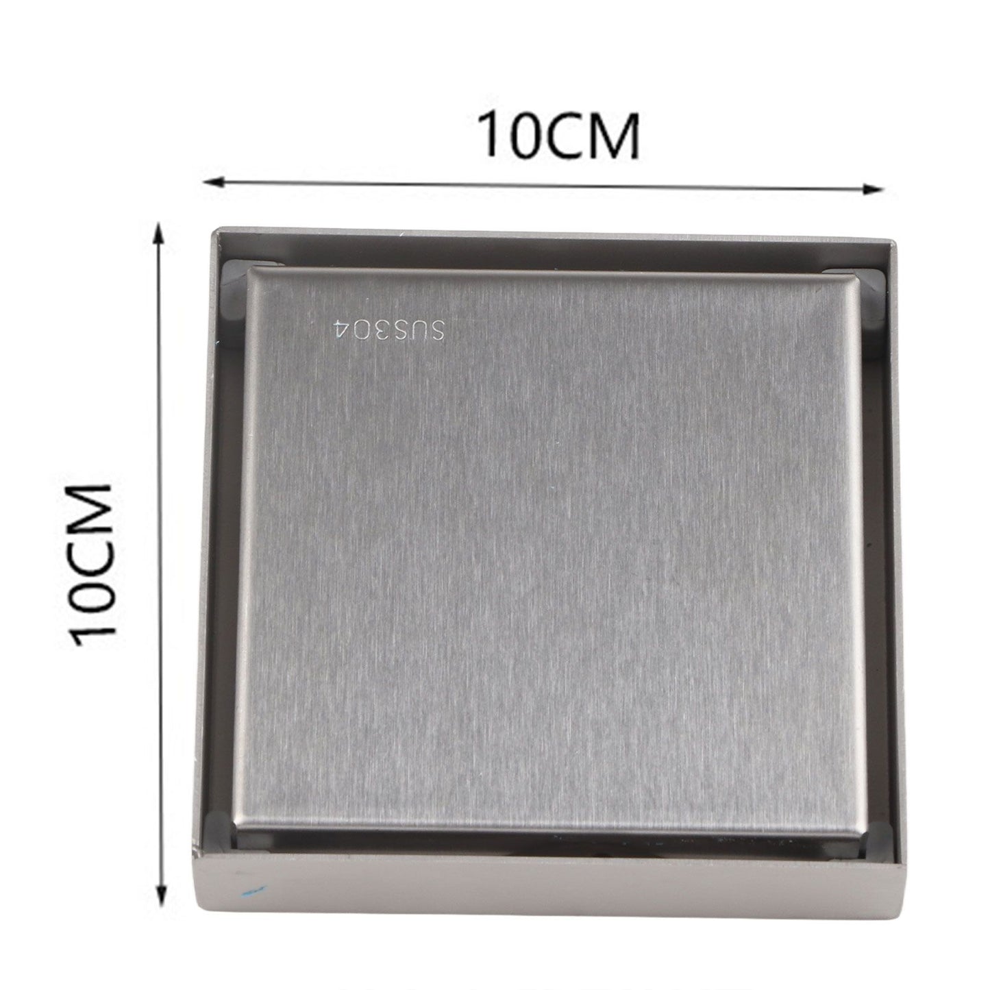 4 Inch Square Invisible Shower Drain Stainless Steel Anti Odor Bathroom Floor Drain 1.3mm Tileable Brushed V1294-YM0512-3112220070913