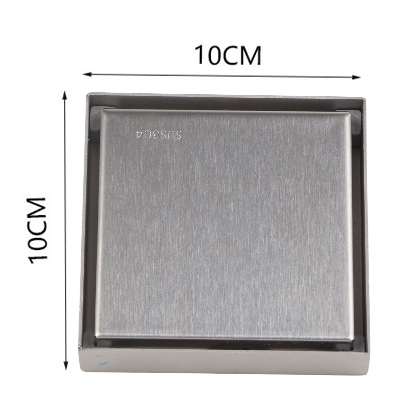4 Inch Square Invisible Shower Drain Stainless Steel Anti Odor Bathroom Floor Drain 1.3mm Tileable Brushed V1294-YM0512-3112220070913