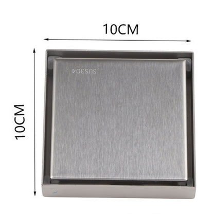 4 Inch Square Invisible Shower Drain Stainless Steel Anti Odor Bathroom Floor Drain 1.3mm Tileable Brushed V1294-YM0512-3112220070913
