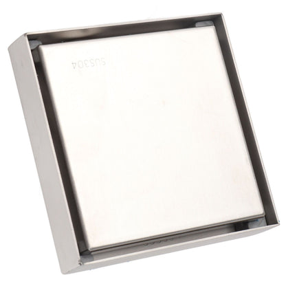 4 Inch Square Invisible Shower Drain Stainless Steel Anti Odor Bathroom Floor Drain 1.3mm Tileable Brushed V1294-YM0512-3112220070913