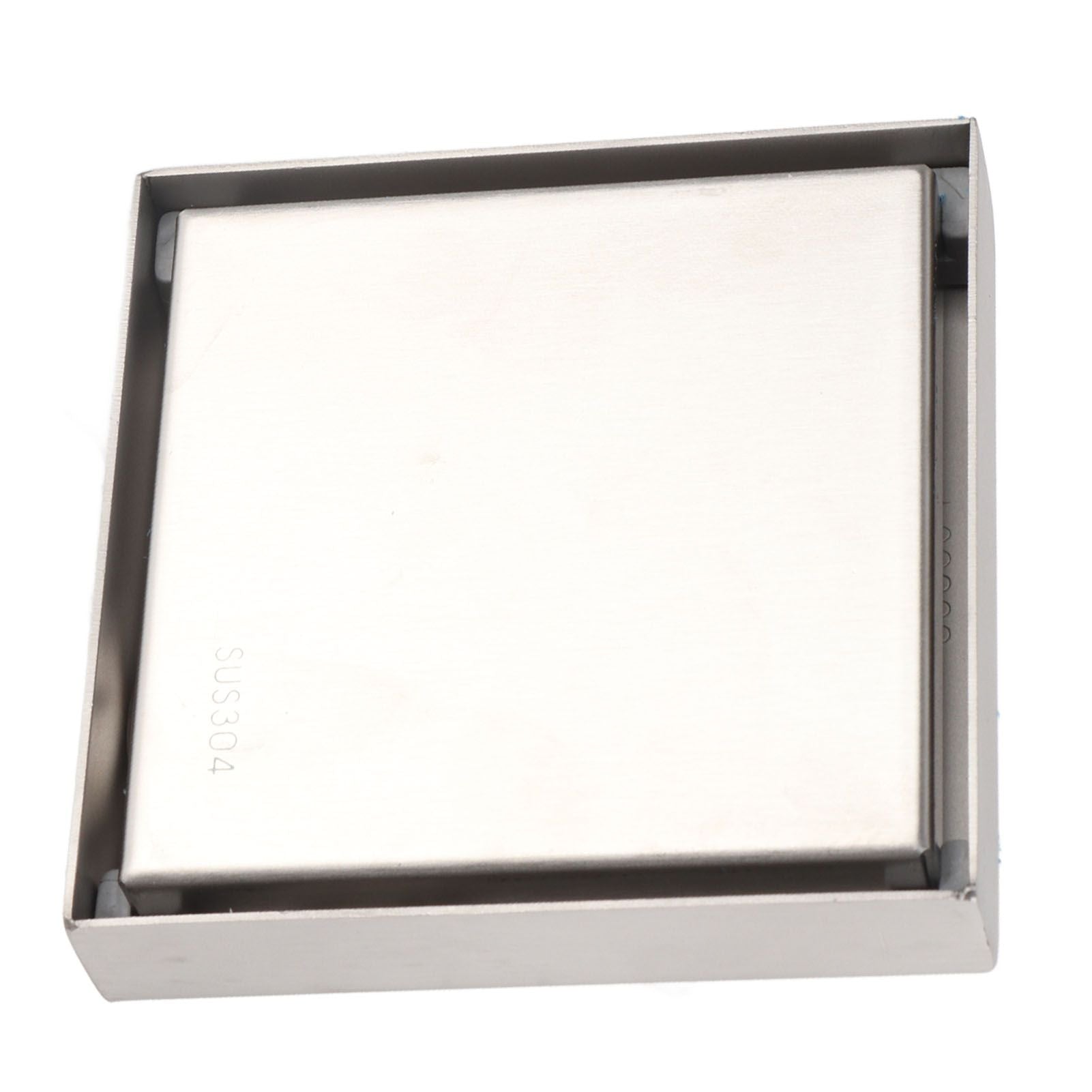 4 Inch Square Invisible Shower Drain Stainless Steel Anti Odor Bathroom Floor Drain 1.3mm Tileable Brushed V1294-YM0512-3112220070913