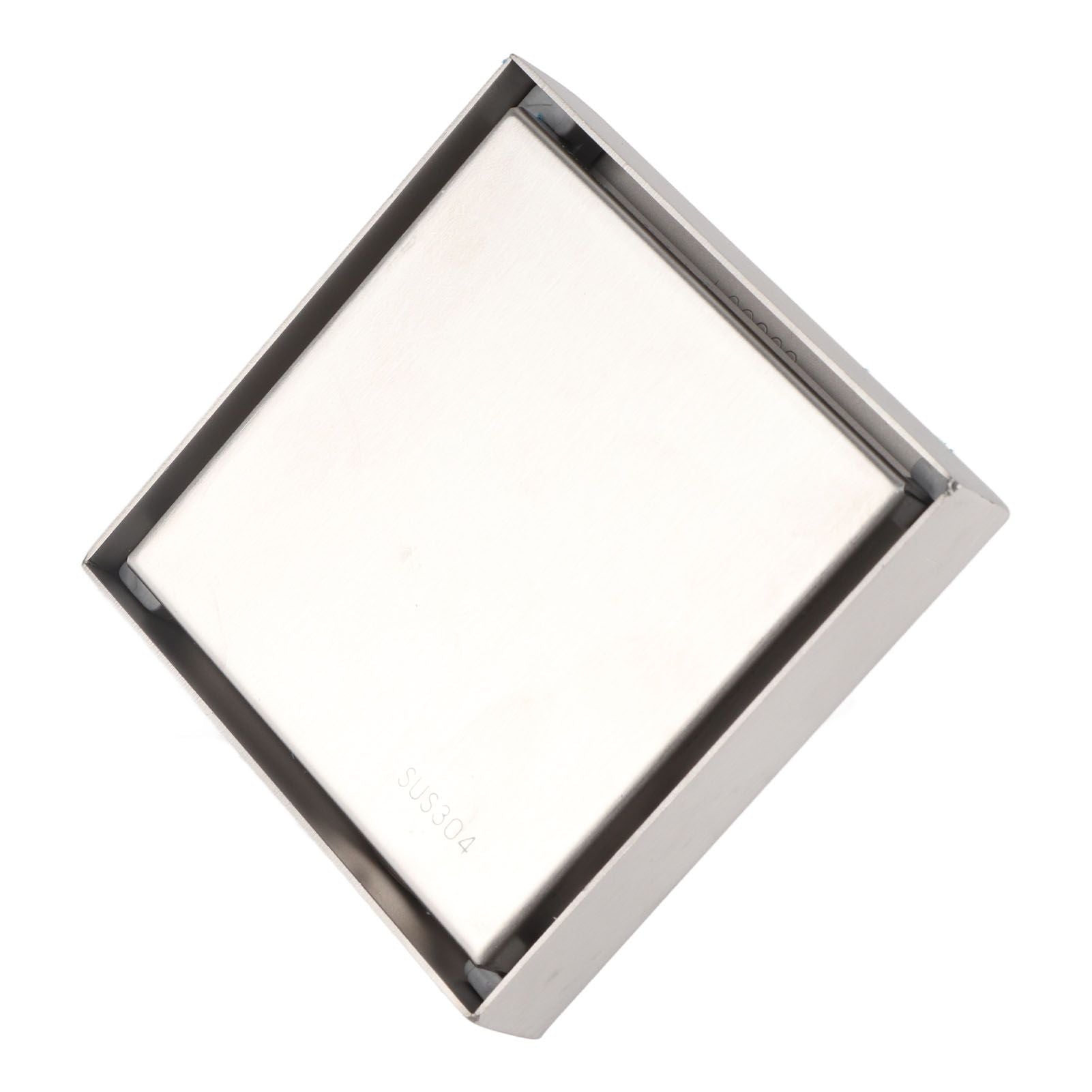 4 Inch Square Invisible Shower Drain Stainless Steel Anti Odor Bathroom Floor Drain 1.3mm Tileable Brushed V1294-YM0512-3112220070913