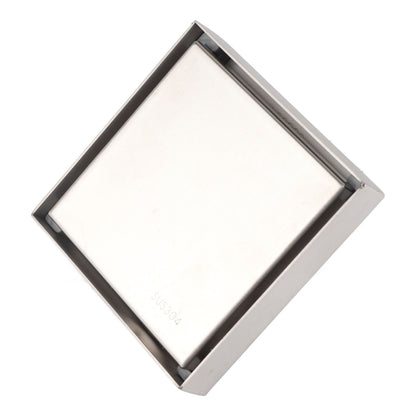 4 Inch Square Invisible Shower Drain Stainless Steel Anti Odor Bathroom Floor Drain 1.3mm Tileable Brushed V1294-YM0512-3112220070913