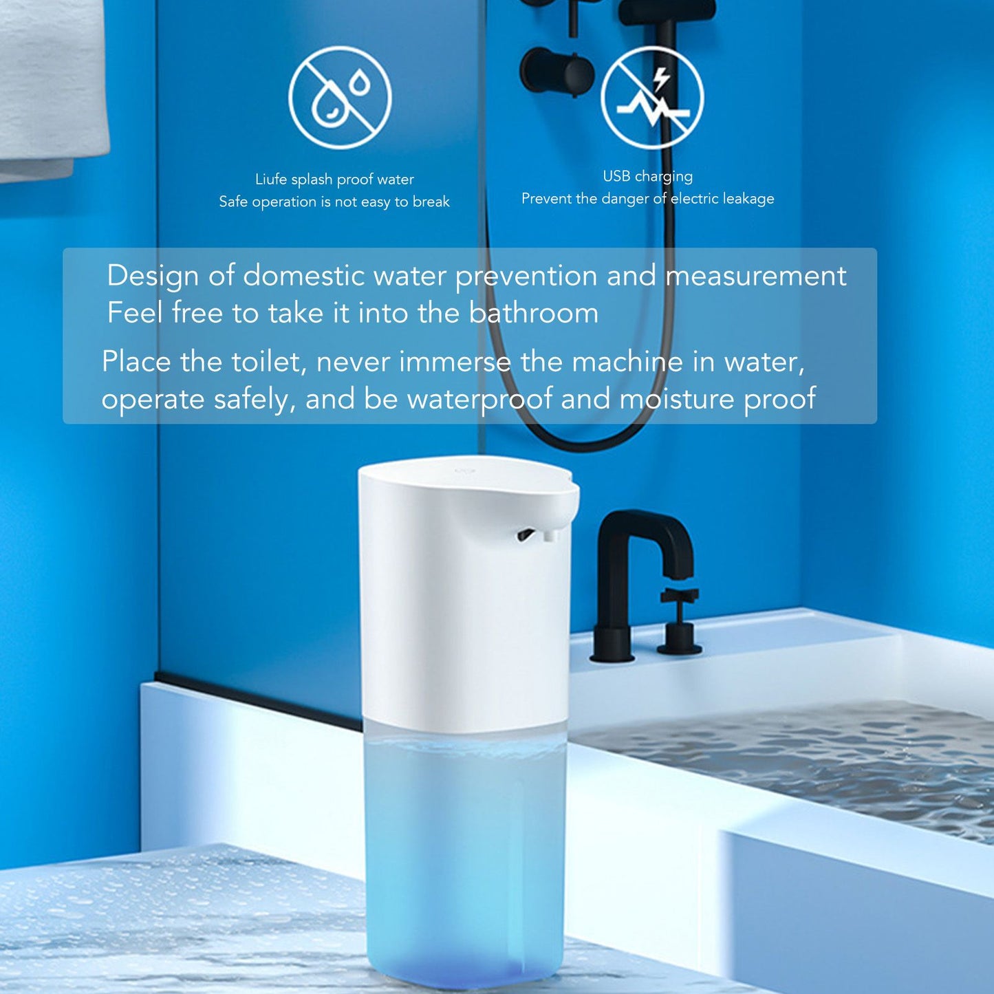 Automatic Foam Soap Dispenser Touchless Smart Liquid Soap Dispenser for Children Student Hotel V1294-YM0512-3112220071111