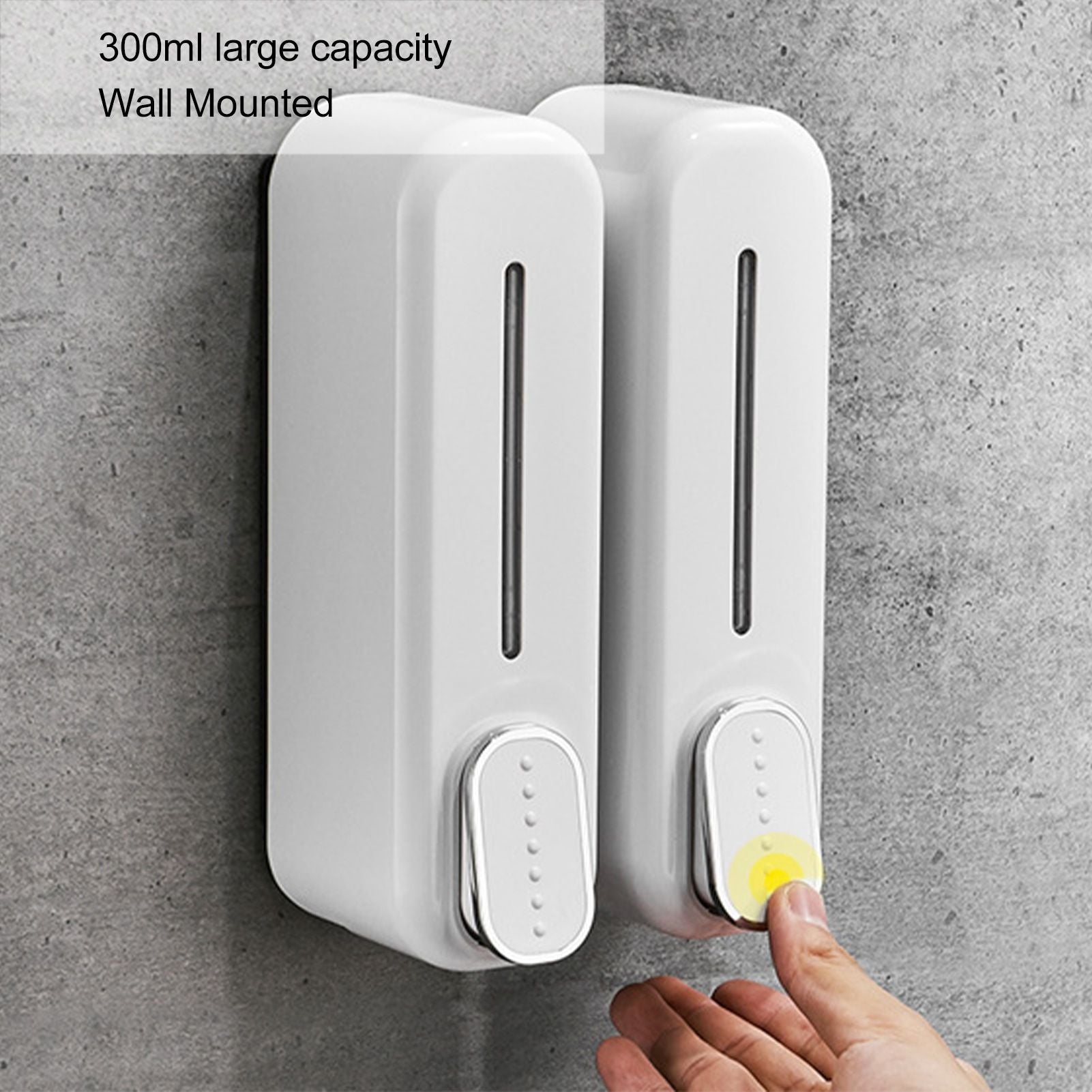 300ml Manual Soap Dispenser Press ABS Wall Mounted Shower Gel Container for Home Hotel White V1294-YM0512-3112220071511
