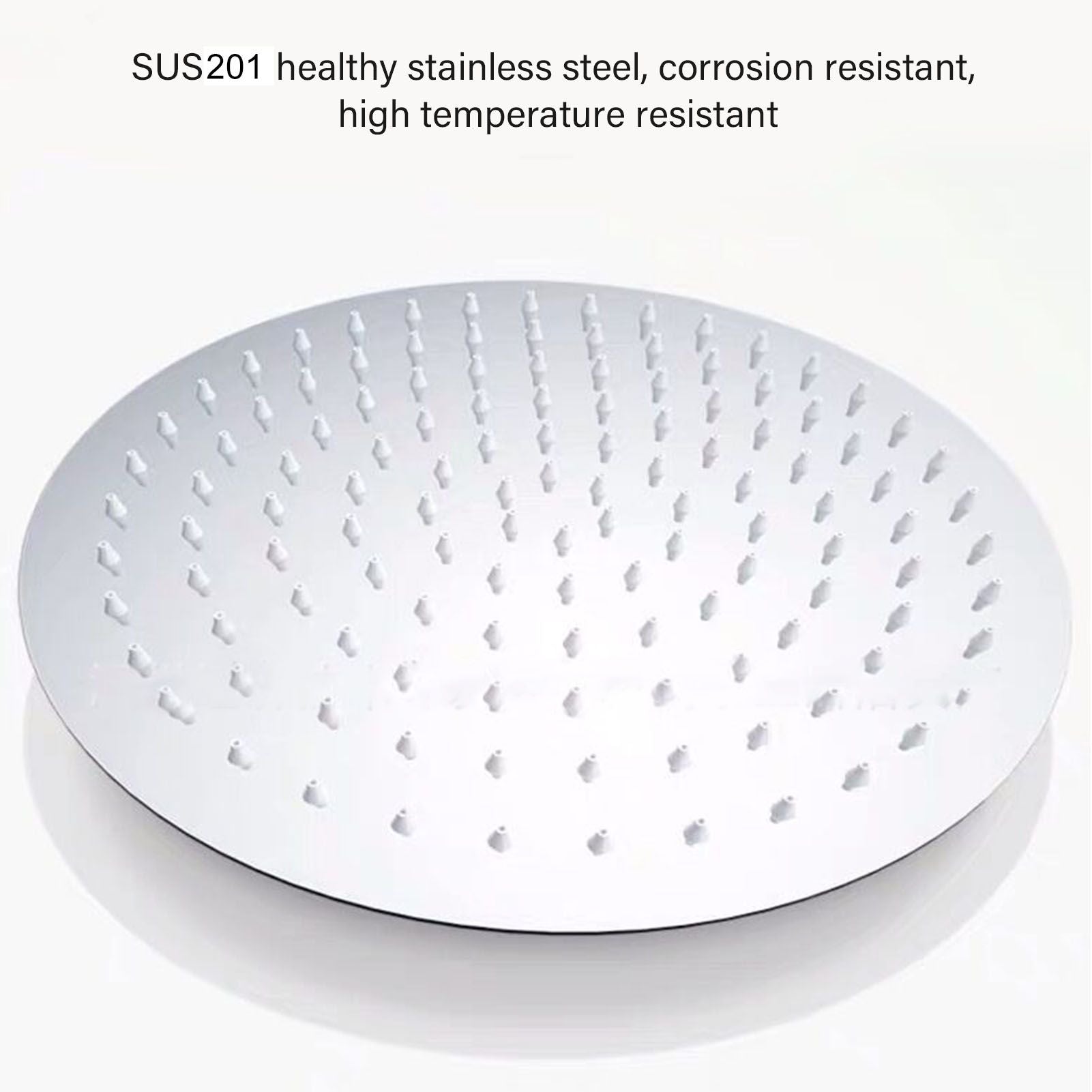 201 Stainless Steel Shower Head 8 Inch High Pressure Rainfall Shower Head for Bathroom Tour V1294-YM0512-3112220072312
