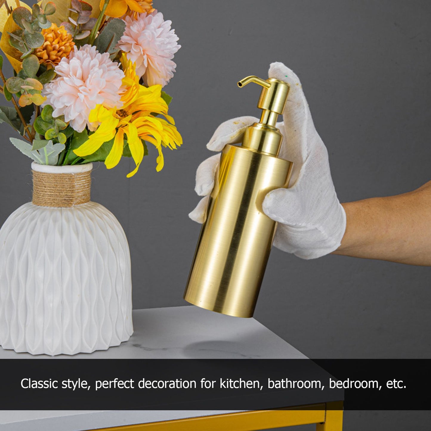 Soap Dispenser Stainless Steel Bottle Large Capacity Home Decoration with Pump for Bathroom V1294-YM0512-3112220074811