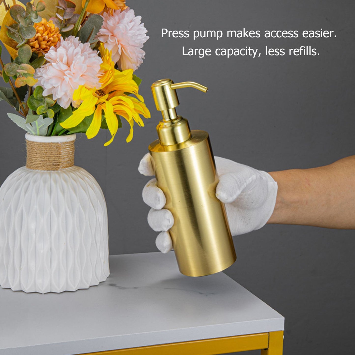 Soap Dispenser Stainless Steel Bottle Large Capacity Home Decoration with Pump for Bathroom V1294-YM0512-3112220074811