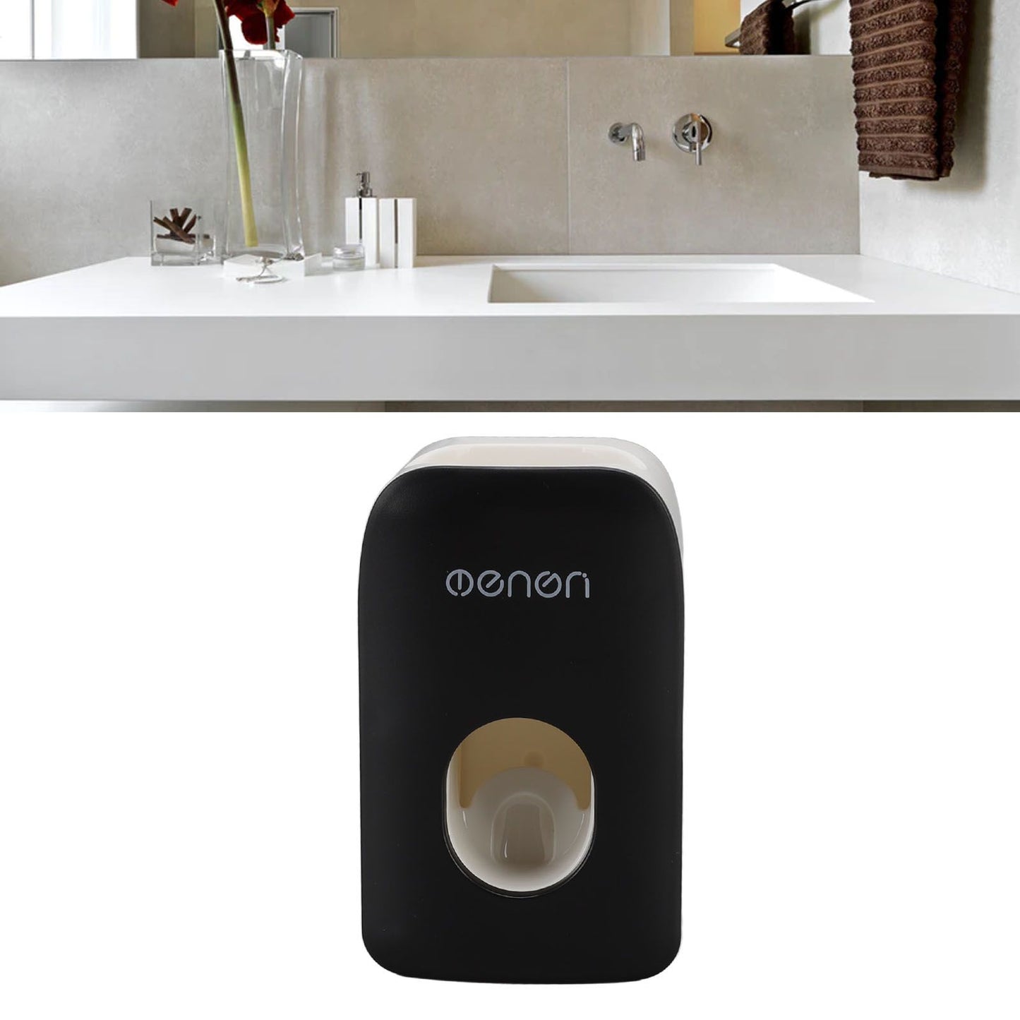 Automatic Toothpaste Dispenser Wall Mounted Adhesive Toothpaste Squeezer Holder for Bathroom Black V1294-YM0512-3112220075211