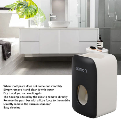 Automatic Toothpaste Dispenser Wall Mounted Adhesive Toothpaste Squeezer Holder for Bathroom Black V1294-YM0512-3112220075211