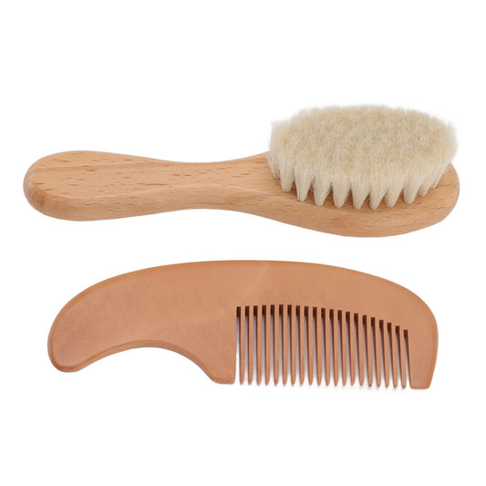 Baby Brush and Comb Set Multifunction Composite Wood and Wool Baby Hair Brush for Men Hair Style Baby Bath V1294-YM0512-3112220075811
