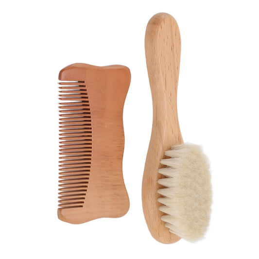 Wooden Baby Hair Brush Comb Set Baby Bathing Wood Comb Wool Brush Men Oil Head Style Beard Brush V1294-YM0512-3112220075911