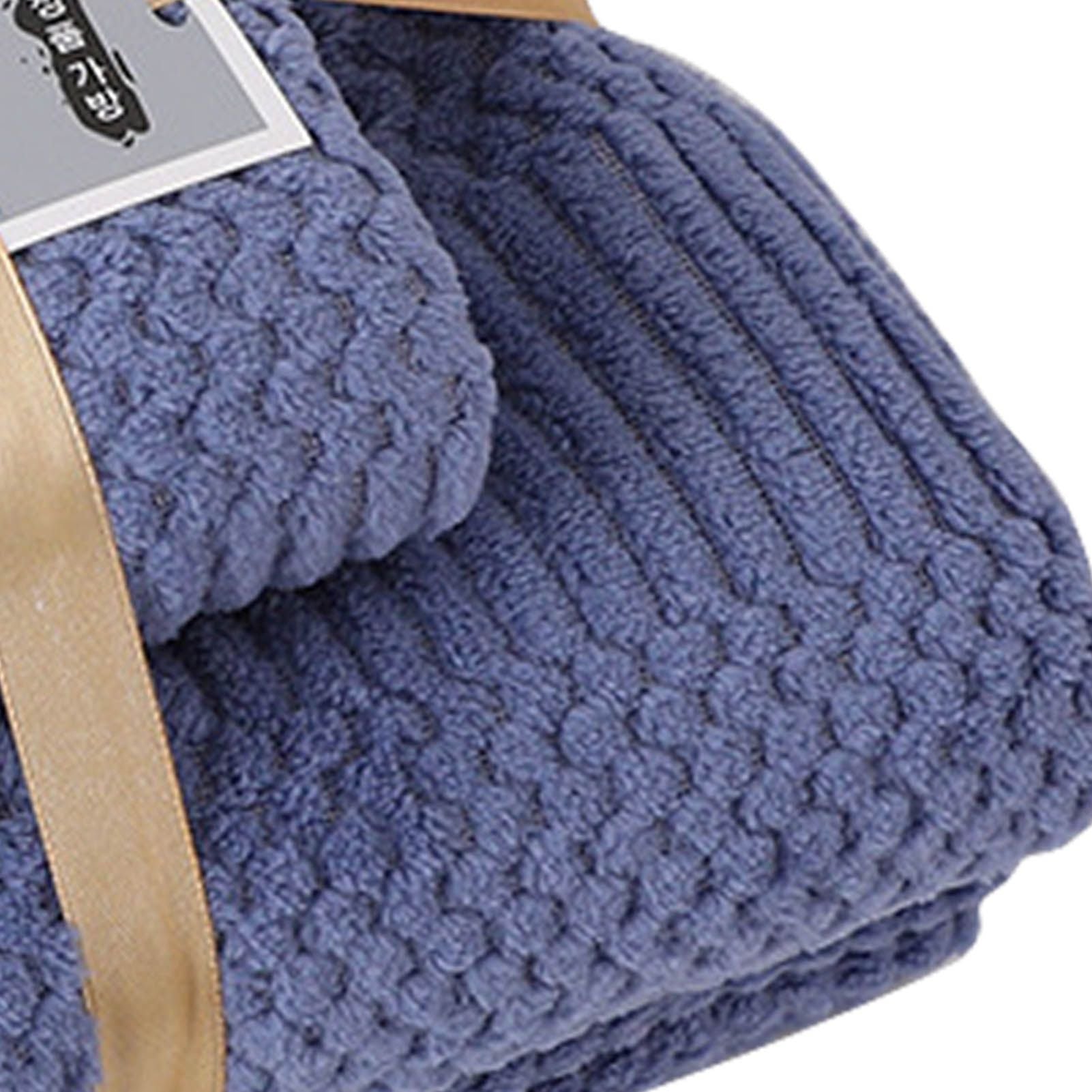 Bath Shower Towel Set Coral Fleece Quick Dry Highly Absorbent Soft Comfortable for Daily Use Dark Blue V1294-YM0512-3112220076712