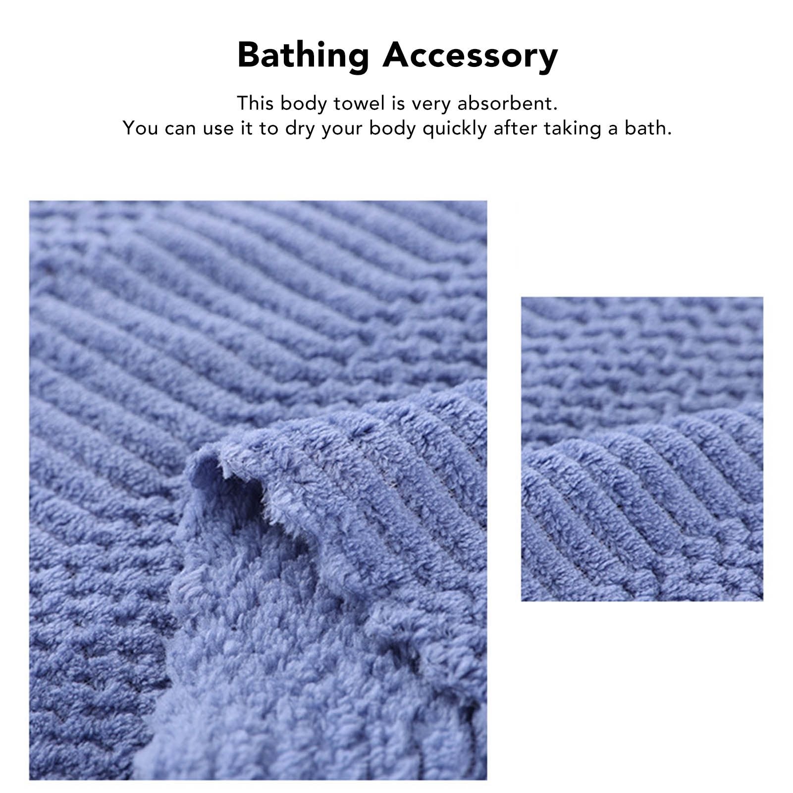 Bath Shower Towel Set Coral Fleece Quick Dry Highly Absorbent Soft Comfortable for Daily Use Dark Blue V1294-YM0512-3112220076712