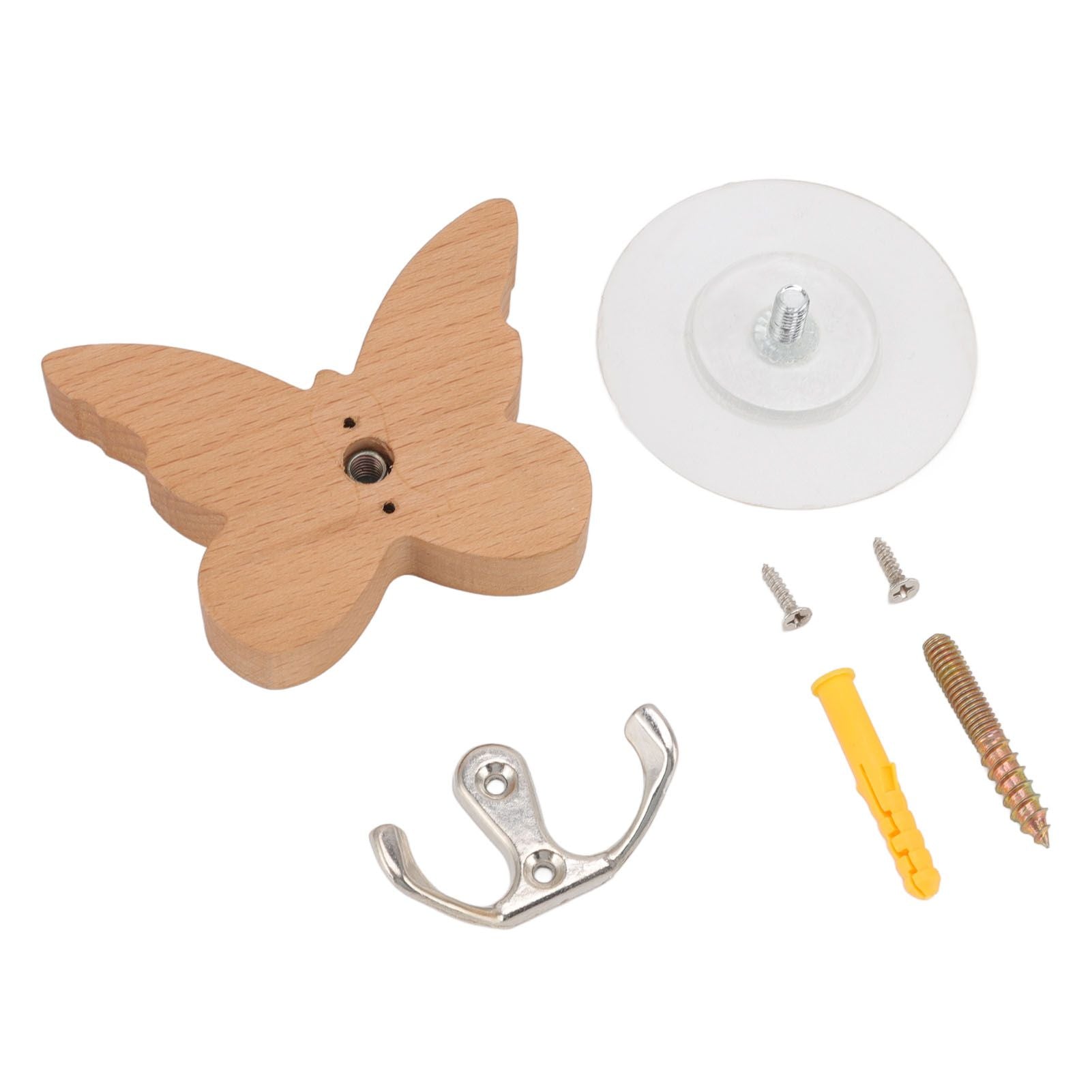 Wooden Butterfly Wall Hook Wood Wall Mounted Hanger for Coat Clothes Hat Towel V1294-YM0512-3112220076911