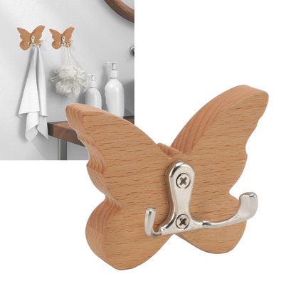 Wooden Butterfly Wall Hook Wood Wall Mounted Hanger for Coat Clothes Hat Towel V1294-YM0512-3112220076911
