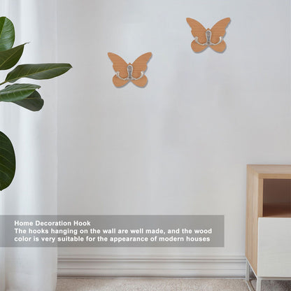 Wooden Butterfly Wall Hook Wood Wall Mounted Hanger for Coat Clothes Hat Towel V1294-YM0512-3112220076911