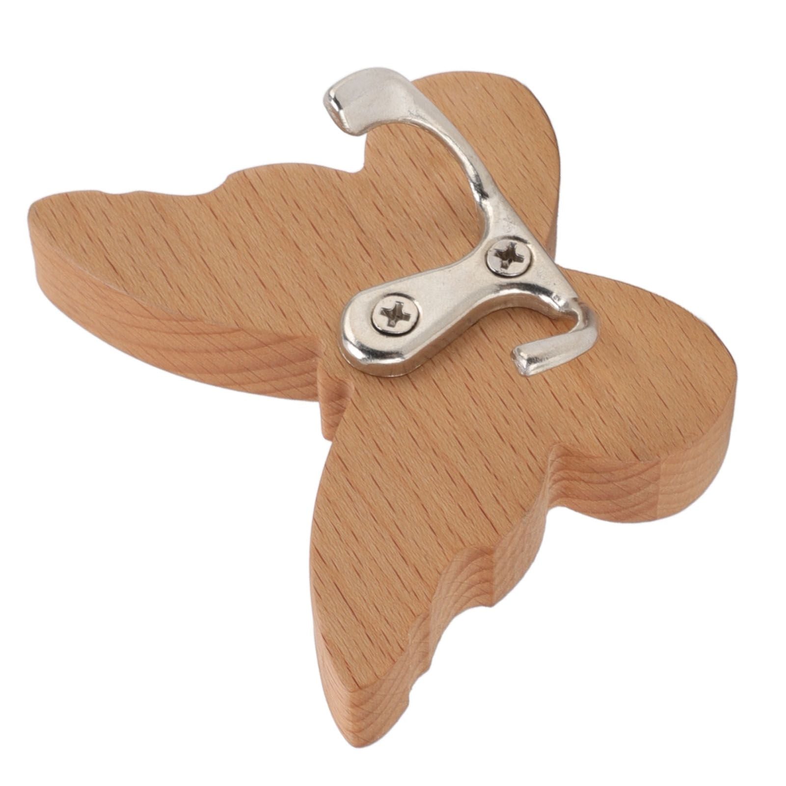 Wooden Butterfly Wall Hook Wood Wall Mounted Hanger for Coat Clothes Hat Towel V1294-YM0512-3112220076911