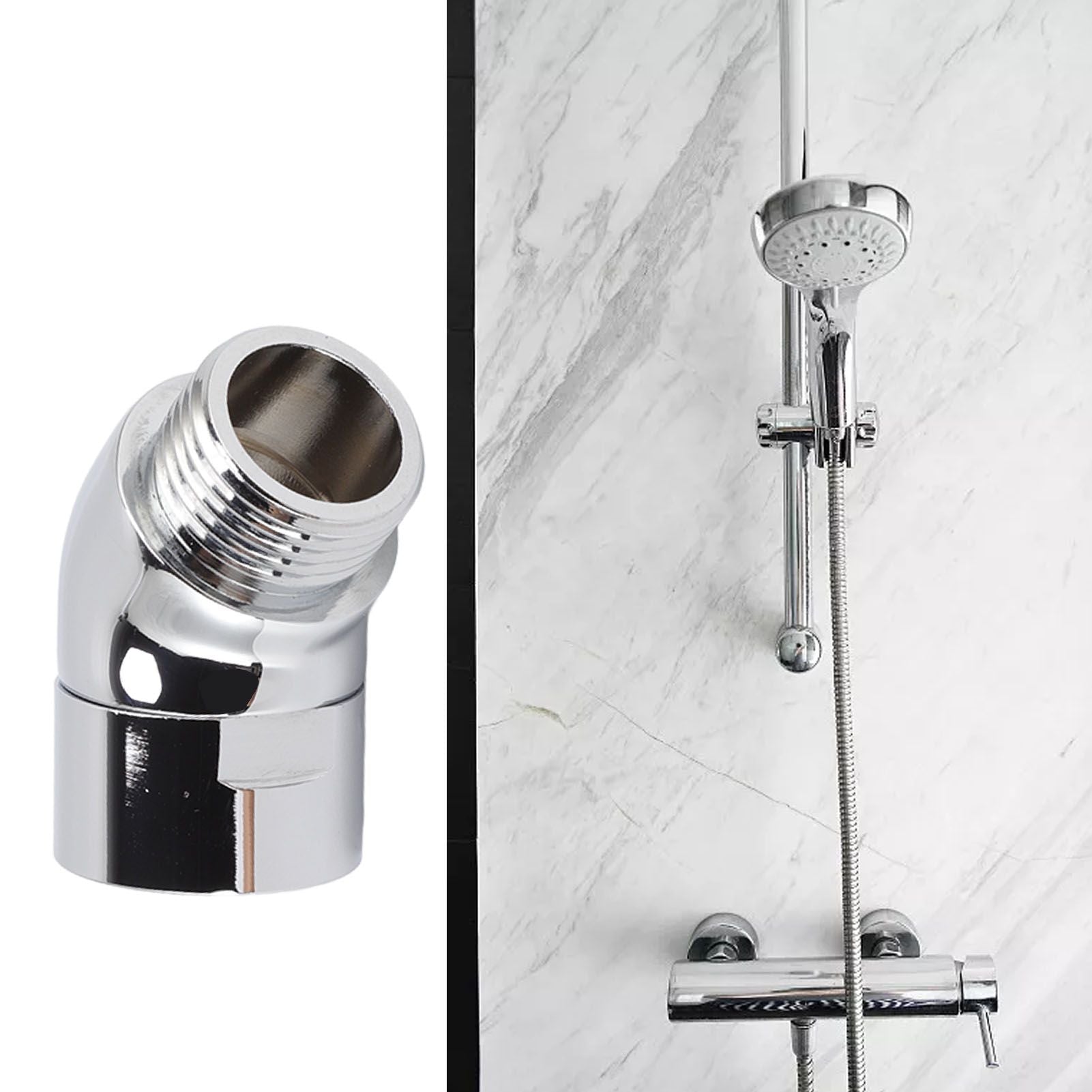 Handhold Shower Elbow Adapter 135 Degrees Shower Head Brass Elbow Adapter Shower Accessories G1/2in V1294-YM0512-3112220077311