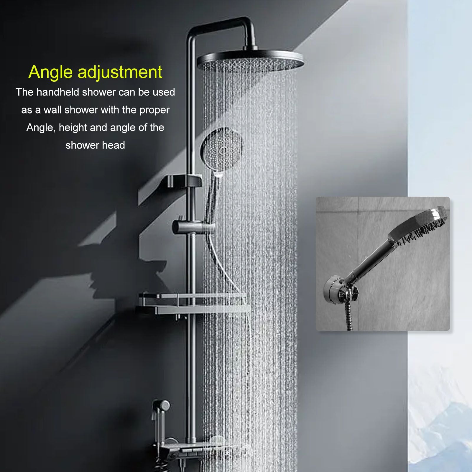 Handhold Shower Elbow Adapter 135 Degrees Shower Head Brass Elbow Adapter Shower Accessories G1/2in V1294-YM0512-3112220077311