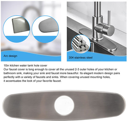 Sink Faucet Hole Cover Deck Plate Brushed 304 Stainless Steel Fishplate Bottom Plate Kitchen Faucet V1294-YM0512-3112220077411