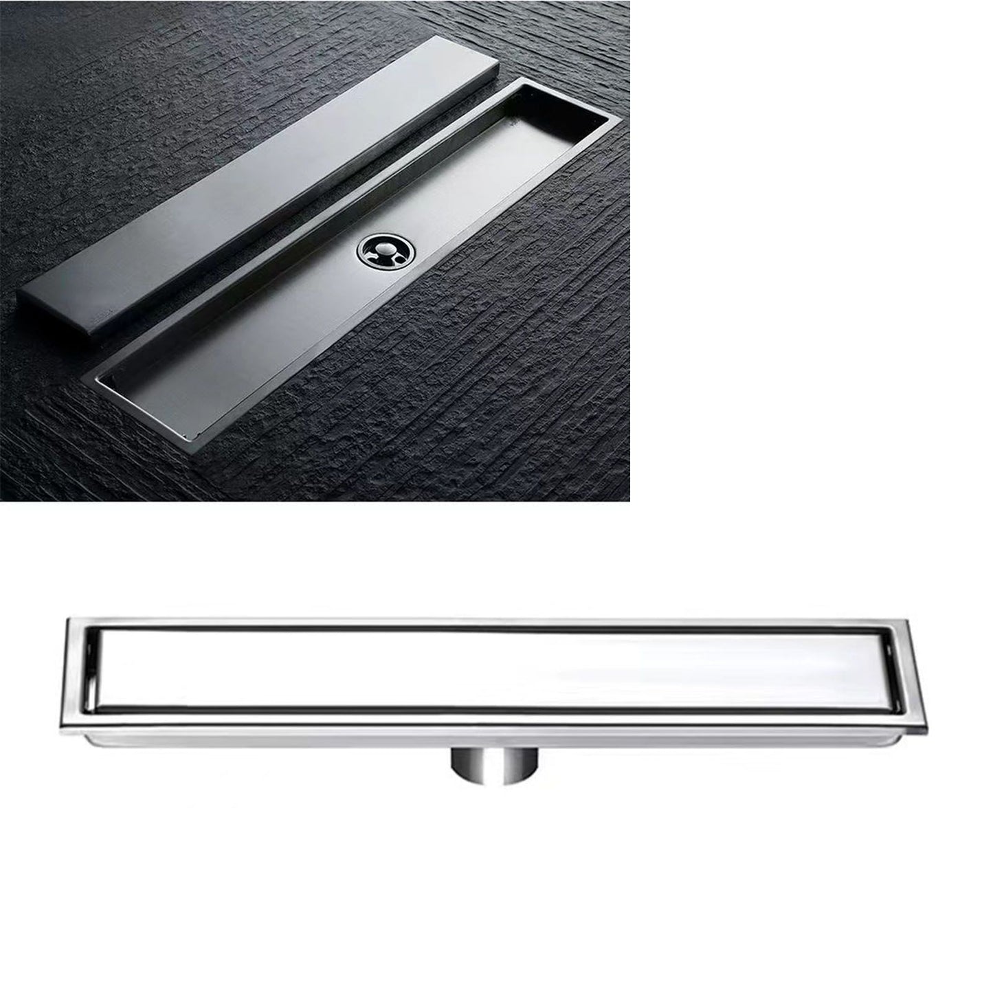 Linear Shower Drain Stainless Steel Rustproof Scratch Resistant Detachable Long Floor Drain for Bathroom V1294-YM0512-3112220077511