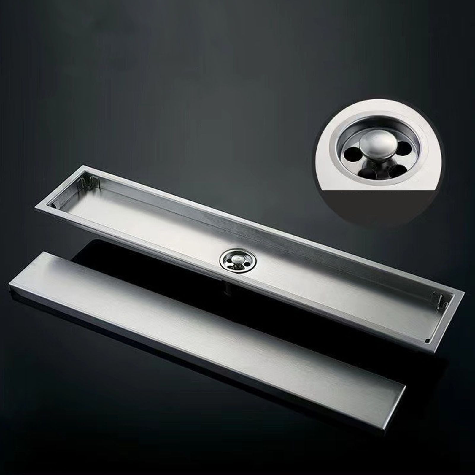 Linear Shower Drain Stainless Steel Rustproof Scratch Resistant Detachable Long Floor Drain for Bathroom V1294-YM0512-3112220077511