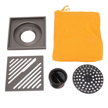 Square Shower Floor Drain Extra Thick Stainless Steel Bathroom Floor Drain for Home Kitchen Accessories Gray V1294-YM0512-3112220078011