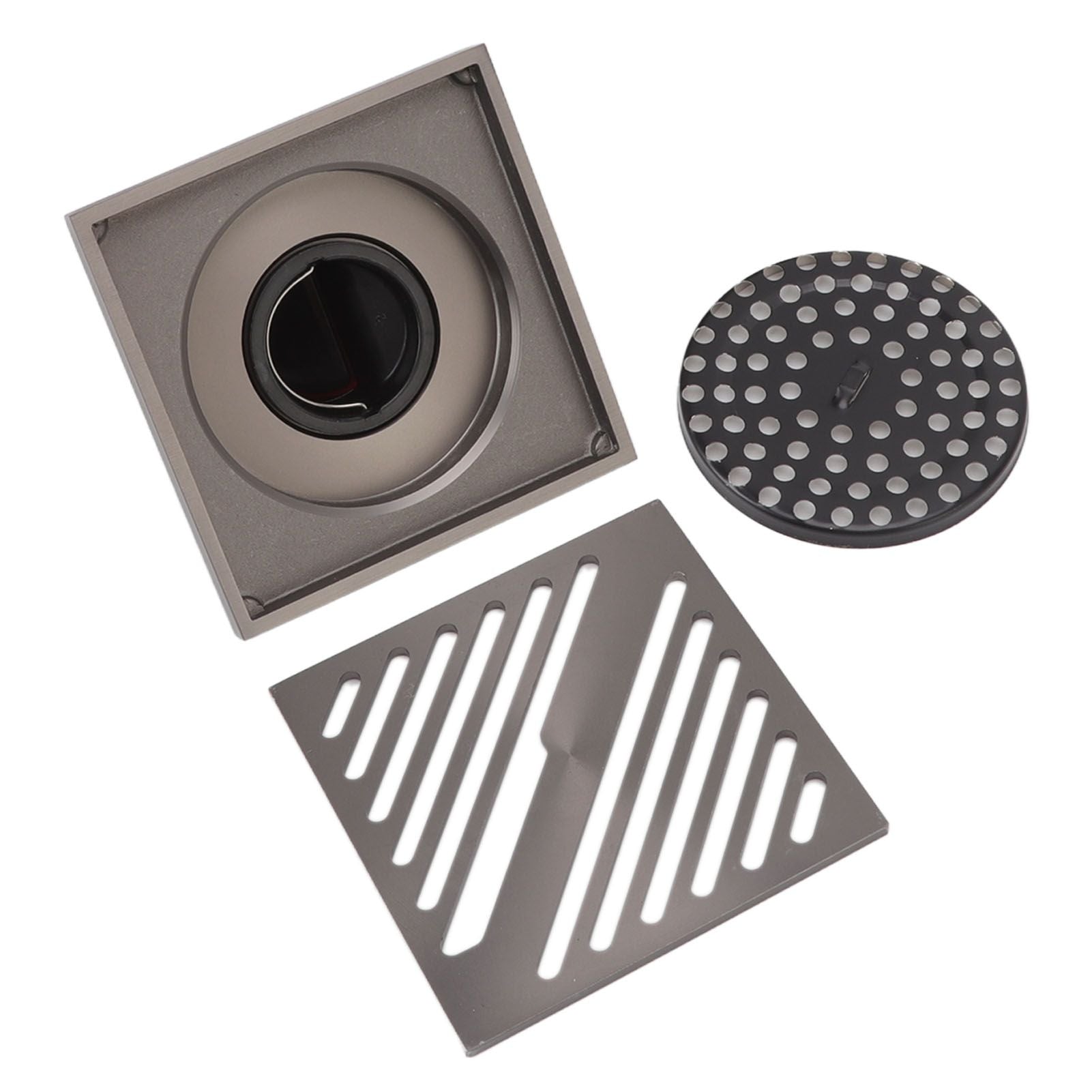 Square Shower Floor Drain Extra Thick Stainless Steel Bathroom Floor Drain for Home Kitchen Accessories Gray V1294-YM0512-3112220078011
