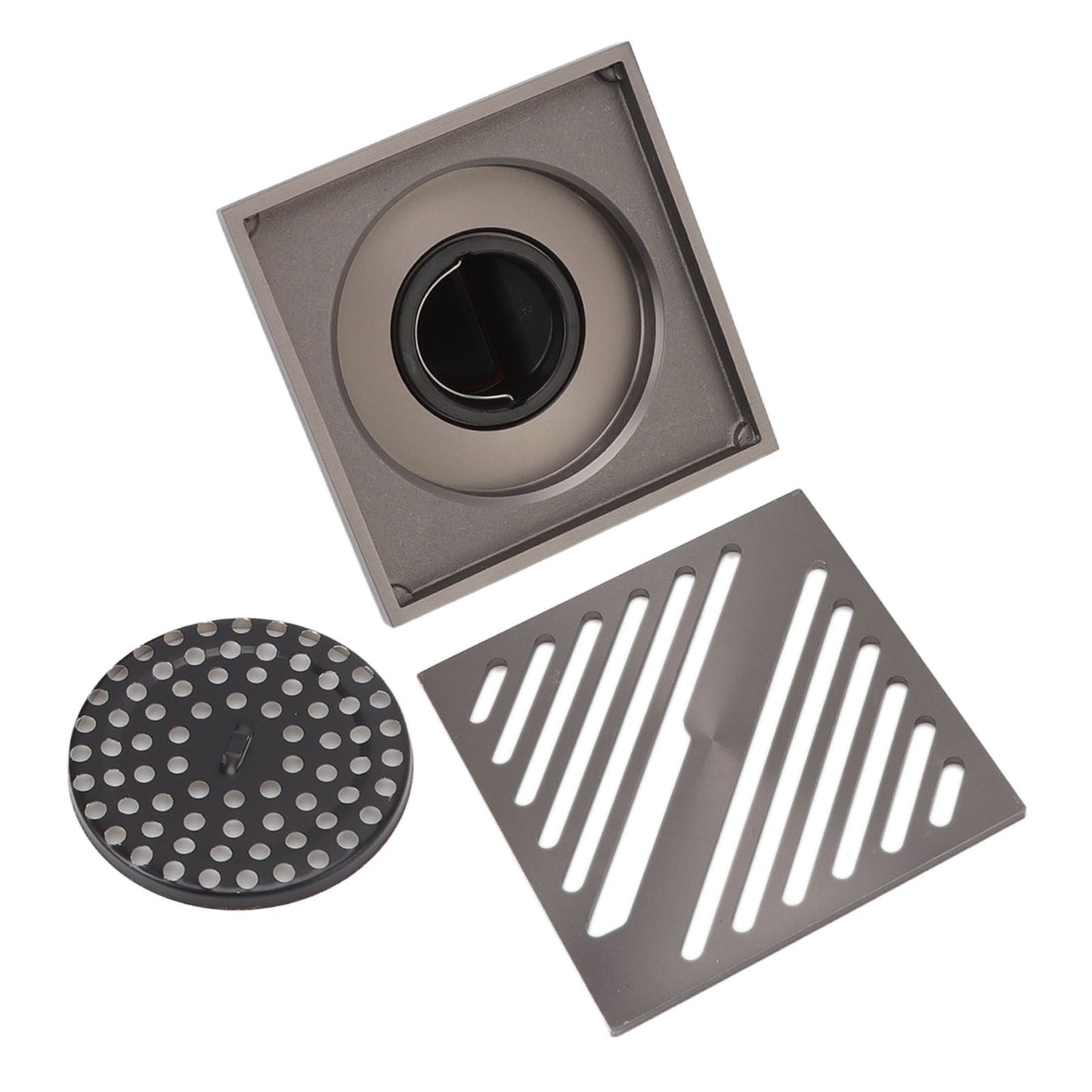 Square Shower Floor Drain Extra Thick Stainless Steel Bathroom Floor Drain for Home Kitchen Accessories Gray V1294-YM0512-3112220078011